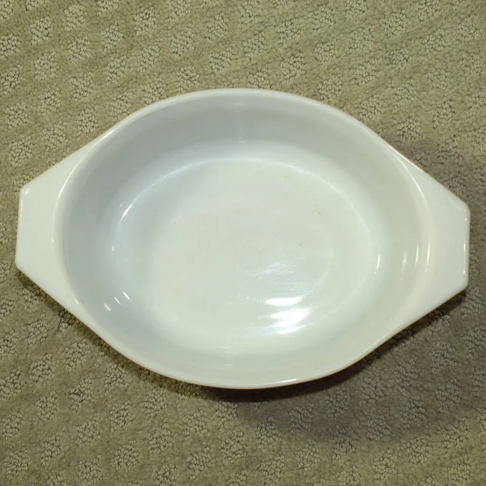 Vintage Pyrex - 3 pc Brown Early American Oval Casserole 043 1.5 QT. w Lid /473